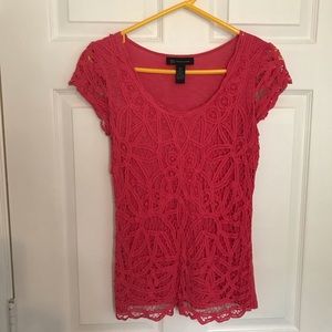 SOLD INC Pink Lace Top